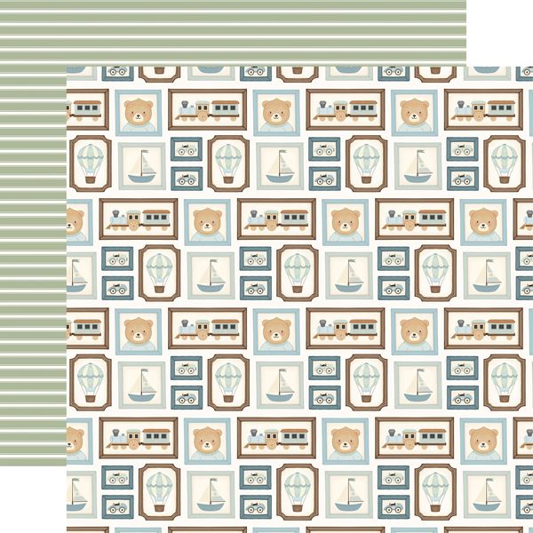Carta Bella Little Lullabies: Baby Boy: Boy Nursery Wall Art 12x12 Patterned Paper