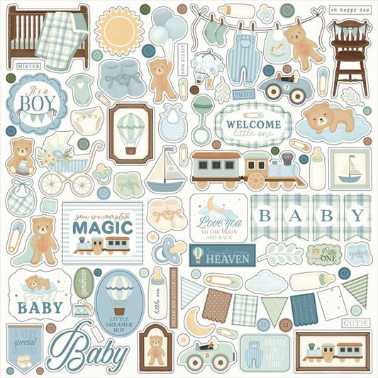Carta Bella Little Lullabies: Baby Boy Element Sticker