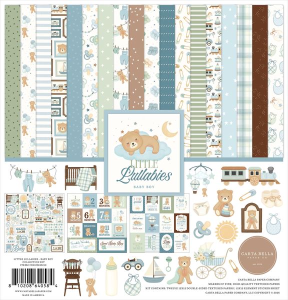 Carta Bella Little Lullabies: Baby Boy Collection Kit