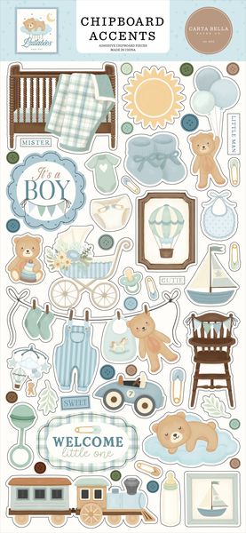 Carta Bella Little Lullabies: Baby Boy 6x13 Chipboard Accents