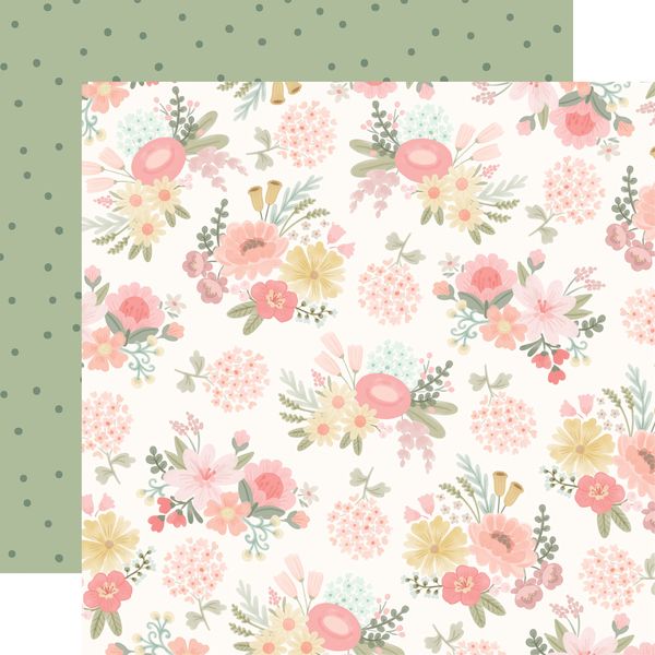 Carta Bella Little Lullabies: Baby Girl: Little Lady Floral 12x12 Patterned Paper