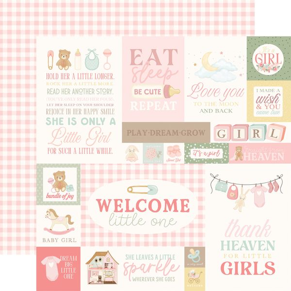 Carta Bella Little Lullabies: Baby Girl: Baby Girl Journaling Cards 12x12 Patterned Paper