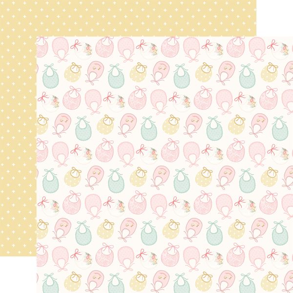 Carta Bella Little Lullabies: Baby Girl: Sweet Girl Bibs 12x12 Patterned Paper