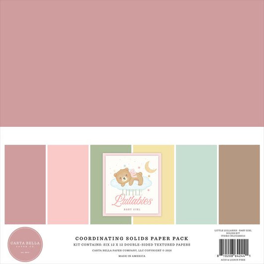Carta Bella Little Lullabies: Baby Girl Solids Kit