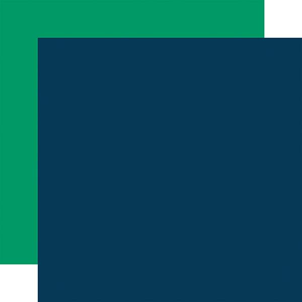 Carta Bella Merchantile: Navy / Green 12x12 Coordinating Solid DS Paper