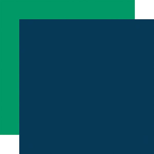 Carta Bella Merchantile: Navy / Green 12x12 Coordinating Solid DS Paper