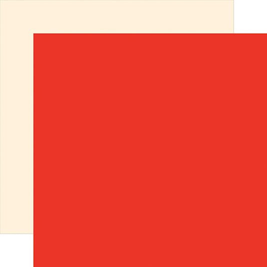 Carta Bella Merchantile: Red / Cream 12x12 Coordinating Solid DS Paper