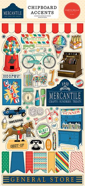 Carta Bella Mercantile 6x13 Chipboard Accents