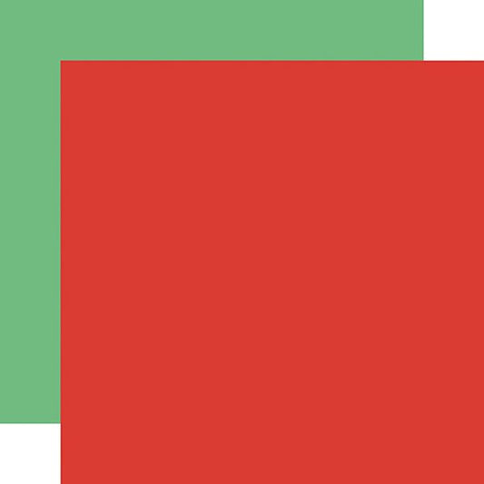 Merry Christmas Red / Lt. Green Coordinating Solid DS Paper (1 Sheet)