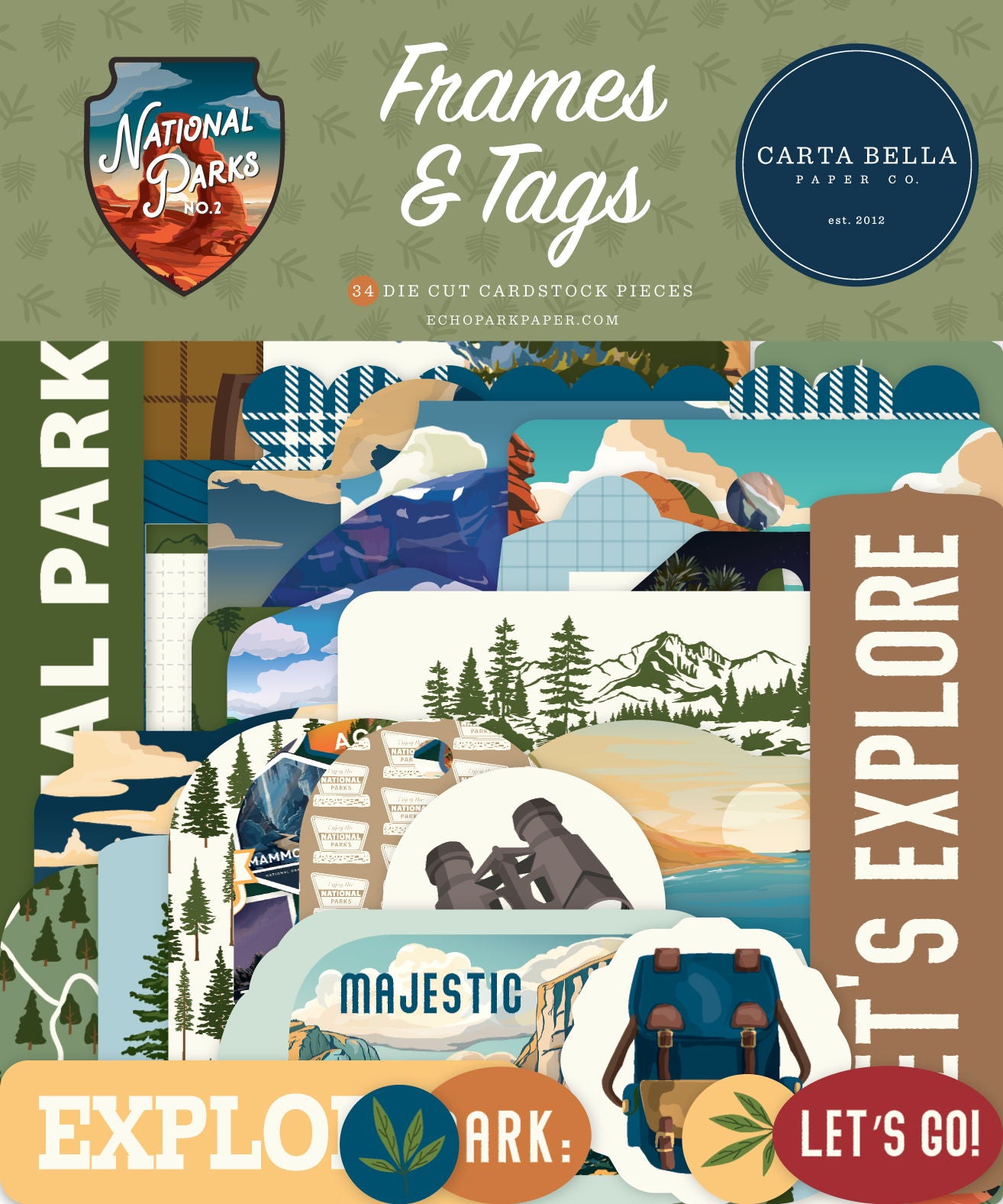Carta Bella National Parks No. 2: National Parks No. 2 Frames & Tags