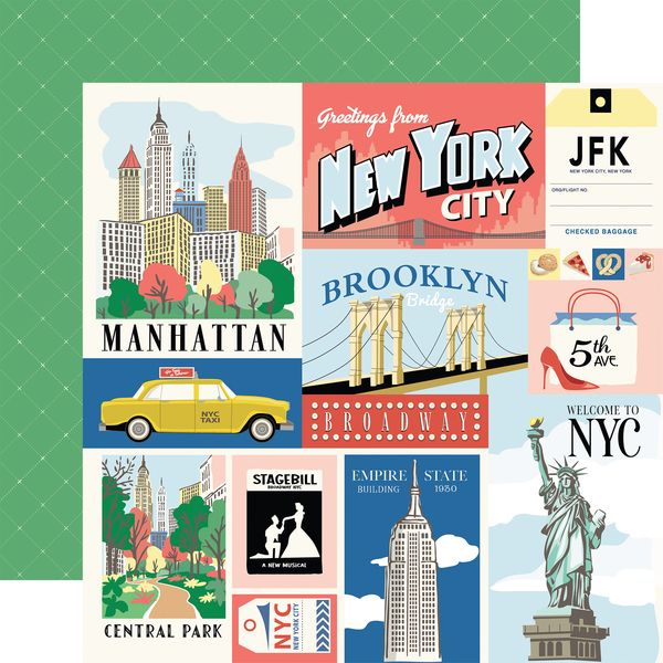Carta Bella New York City: Multi Journaling Cards (1 Sheet)