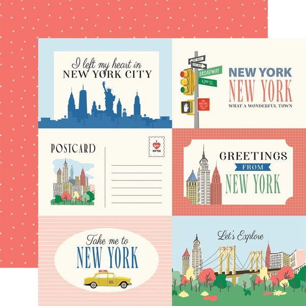 Carta Bella New York City: 6x4 Journaling Cards (1 Sheet)