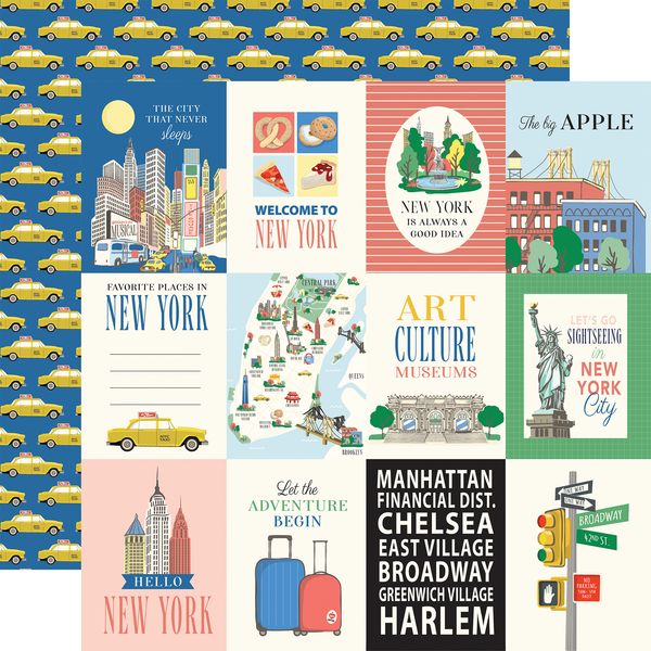 Carta Bella New York City: 3x4 Journaling Cards (1 Sheet)