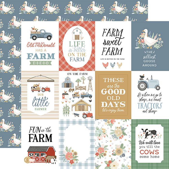 Carta Bella On The Farm 3x4 Journaling Cards 12x12 DS Patterned Paper (1 Sheet)