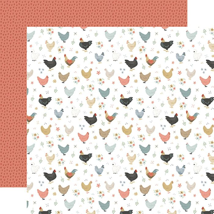Carta Bella On The Farm Roaming Chickens 12x12 DS Patterned Paper (1 Sheet)