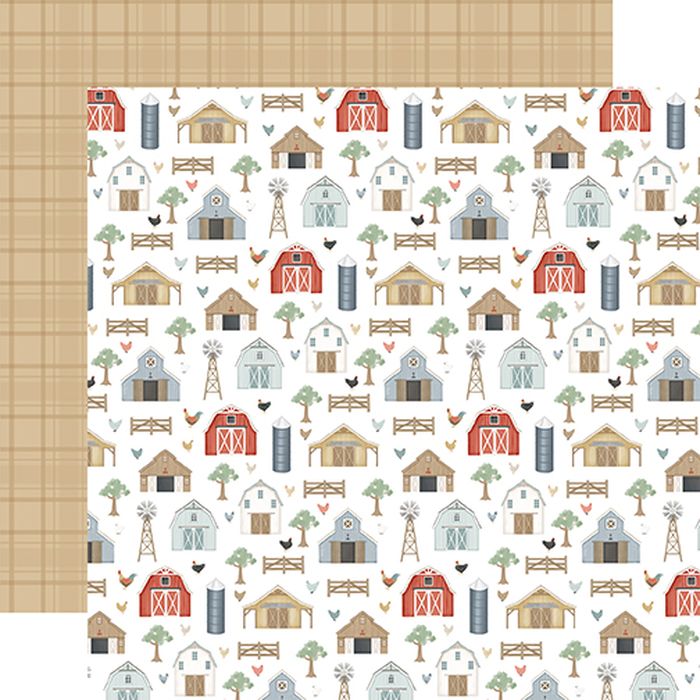 Carta Bella On The Farm Backyard Barns 12x12 DS Patterned Paper (1 Sheet)