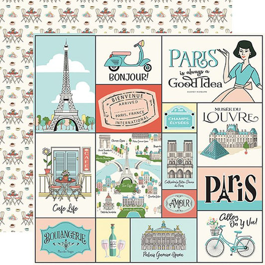 Carta Bella Paris: Journaling Cards  12x12 DS Patterned Paper (1 Sheet)
