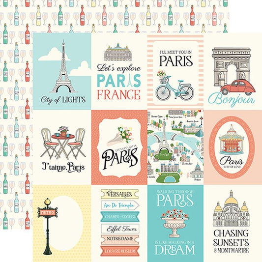 Carta Bella Paris: 3x4 Journaling Cards 12x12 DS Patterned Paper (1 Sheet)