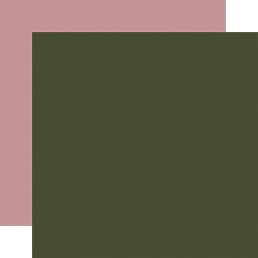 Carta Bella Pressed Floral: Dk. Green / Purple 12x12 Coordinating Solid DS Paper