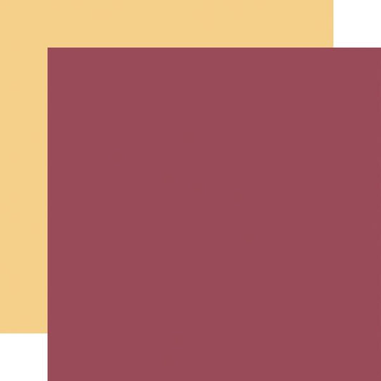 Carta Bella Pressed Floral: Burgundy / Yellow 12x12 Coordinating Solid DS Paper