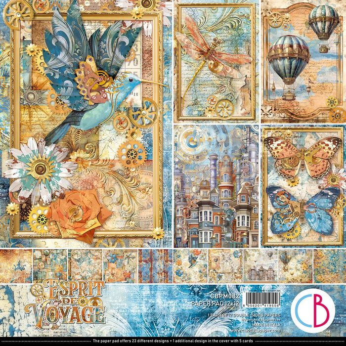 Ciao Bella Esprit de Voyage Paper Pad 12"x12" 12/Pkg