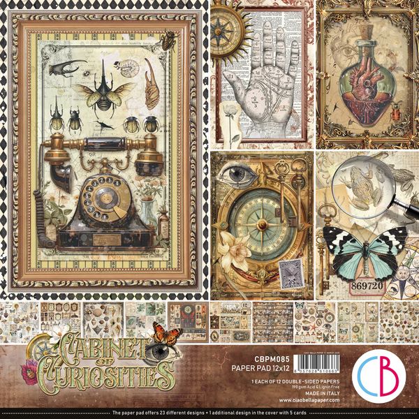 Ciao Bella Cabinet Of Curiosities Paper Pad 12"x12" 12/Pkg