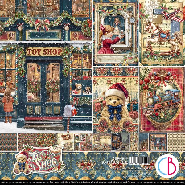 Ciao Bella Toy Shop 12"x12" Paper Pad, 12 sheets/pkg.