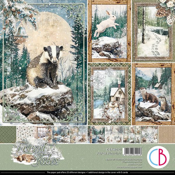 Ciao Bella Forest Tales 12"x12" Paper Pad, 12 sheets/pkg.