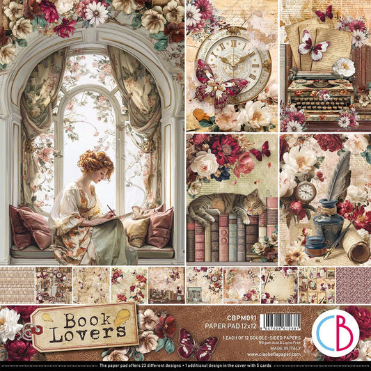 Ciao Bella Book Lovers Paper Pad 12"x12" 12/Pkg