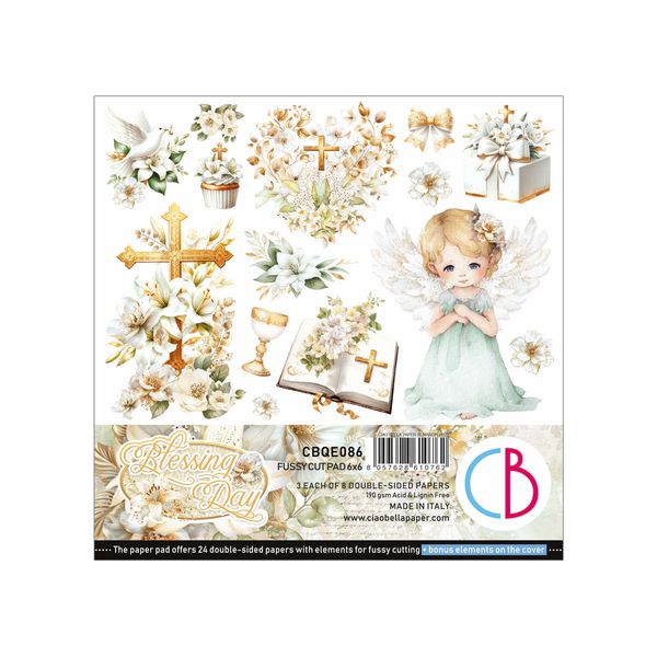 Ciao Bella: Blessing Day Fussy Cut Pad 6"x6" 24/Pkg