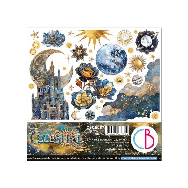 Ciao Bella: Celestial Fussy Cut Pad 6"x6" 24/Pkg