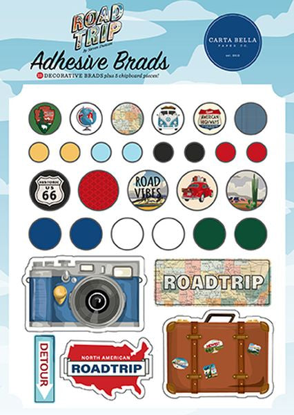 Road Trip Adhesive Brads