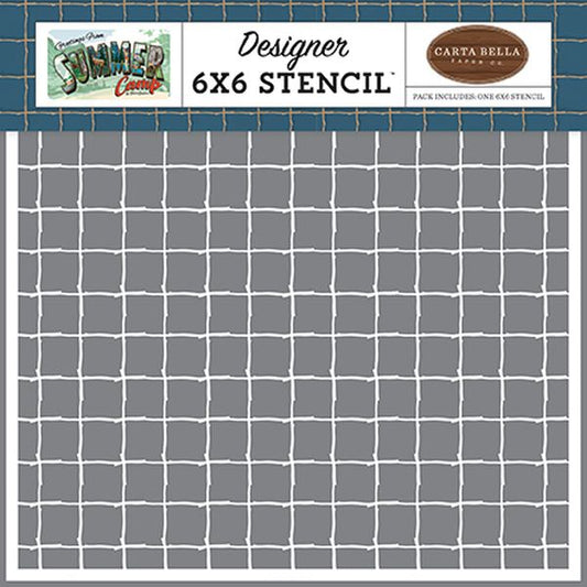 Summer Camp Stick Grid Stencil