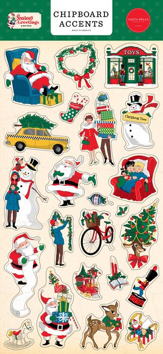 Carta Bella Chipboard 6"X13"-Accents, Season's Greetings