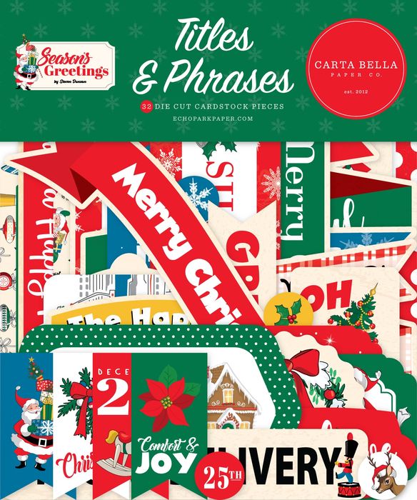 Carta Bella Cardstock Ephemera-Titles, Season's Greetings