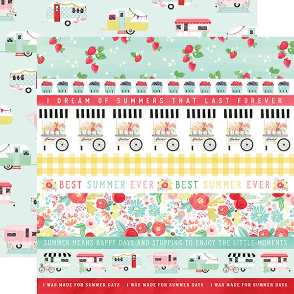 Carta Bella Summer Market Border Strips DS Paper (1 Sheet)