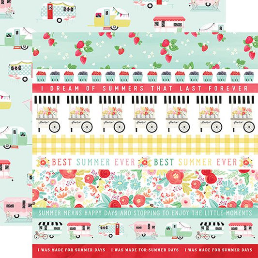 Carta Bella Summer Market Border Strips DS Paper (1 Sheet)