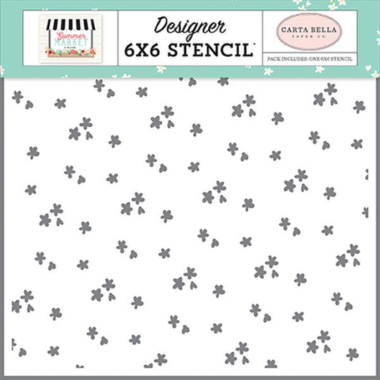 Carta Bella Summertime Flowers 6x6 Stencil