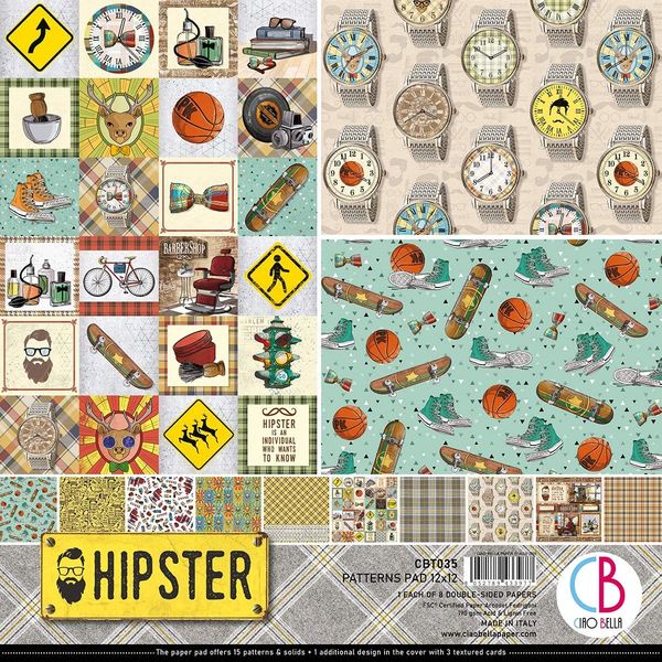 Hipster, 12x12 Paper (8 sheets)