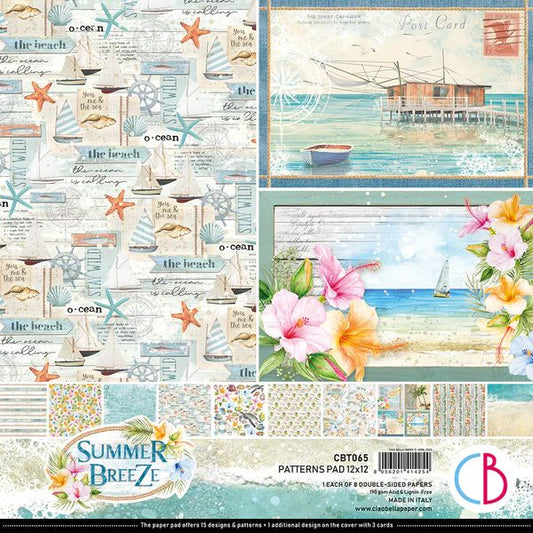 43 Ciao Bella Summer Breeze Patterns Pad 12"x12" 8/Pkg