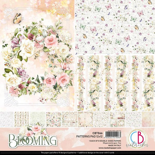 33 Ciao Bella Blooming Patterns Pad 12"x12" 8/Pkg