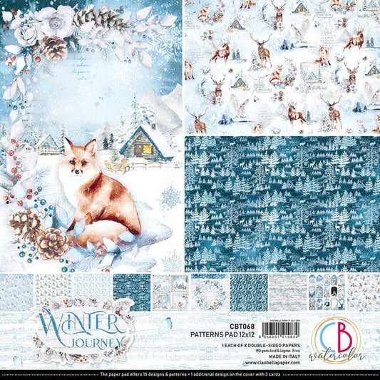 47 Ciao Bella Winter Journey Patterns Pad 12"x12" 8/Pkg