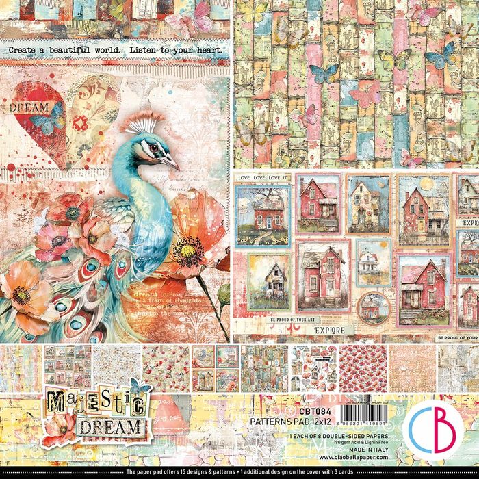 Ciao Bella Majestic Dream  Patterns Pad 12"x 12" 8/Pkg