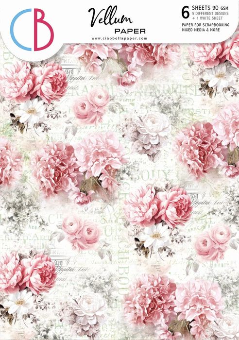 Ciao Bella Vellum Timeless Memories Paper Patterns A4 6/Pkg