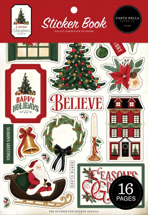 Carta Bella Sticker Book-A Vintage Christmas
