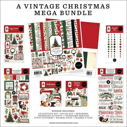 Carta Bella A Vintage Christmas 12"X12" Mega Bundle