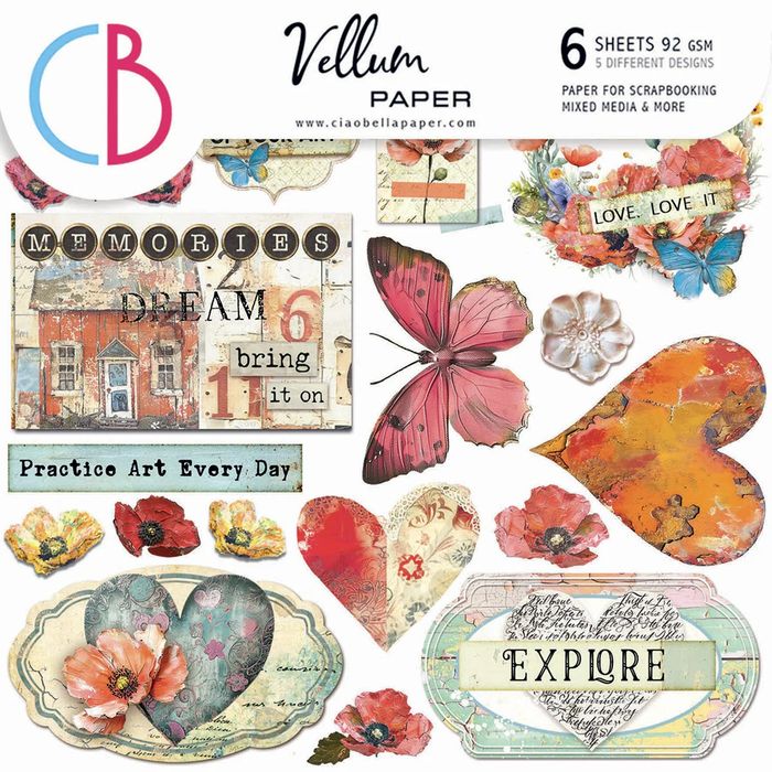 Ciao Bella Vellum Majestic Dream Fussy Cut 6"x 6" 6/Pkg