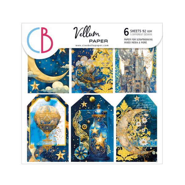 Ciao Bella: Vellum Celestial Fussy Cut 6"x6" 6/Pkg