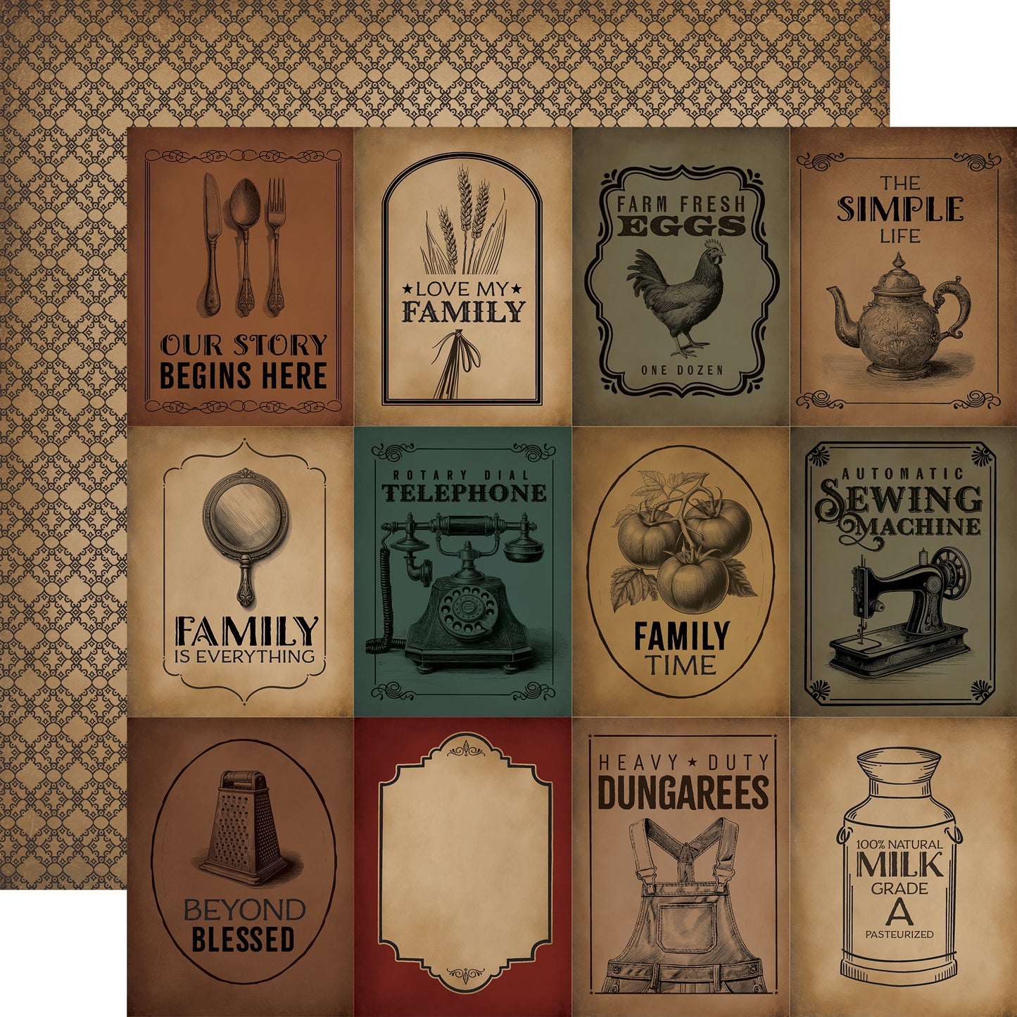 Carta Bella: Vintage Market - 3x4 Journaling Cards DS Paper