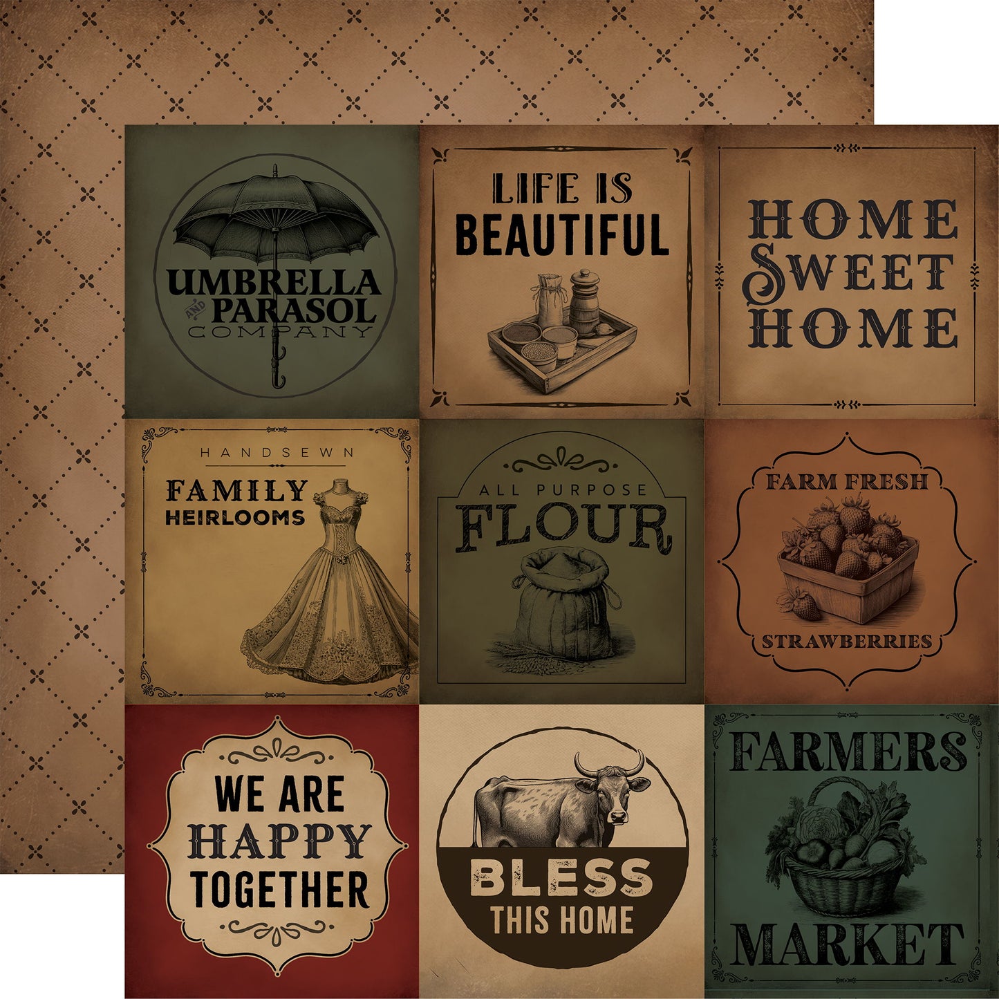 Carta Bella: Vintage Market - 4x4 Journaling Cards DS Paper